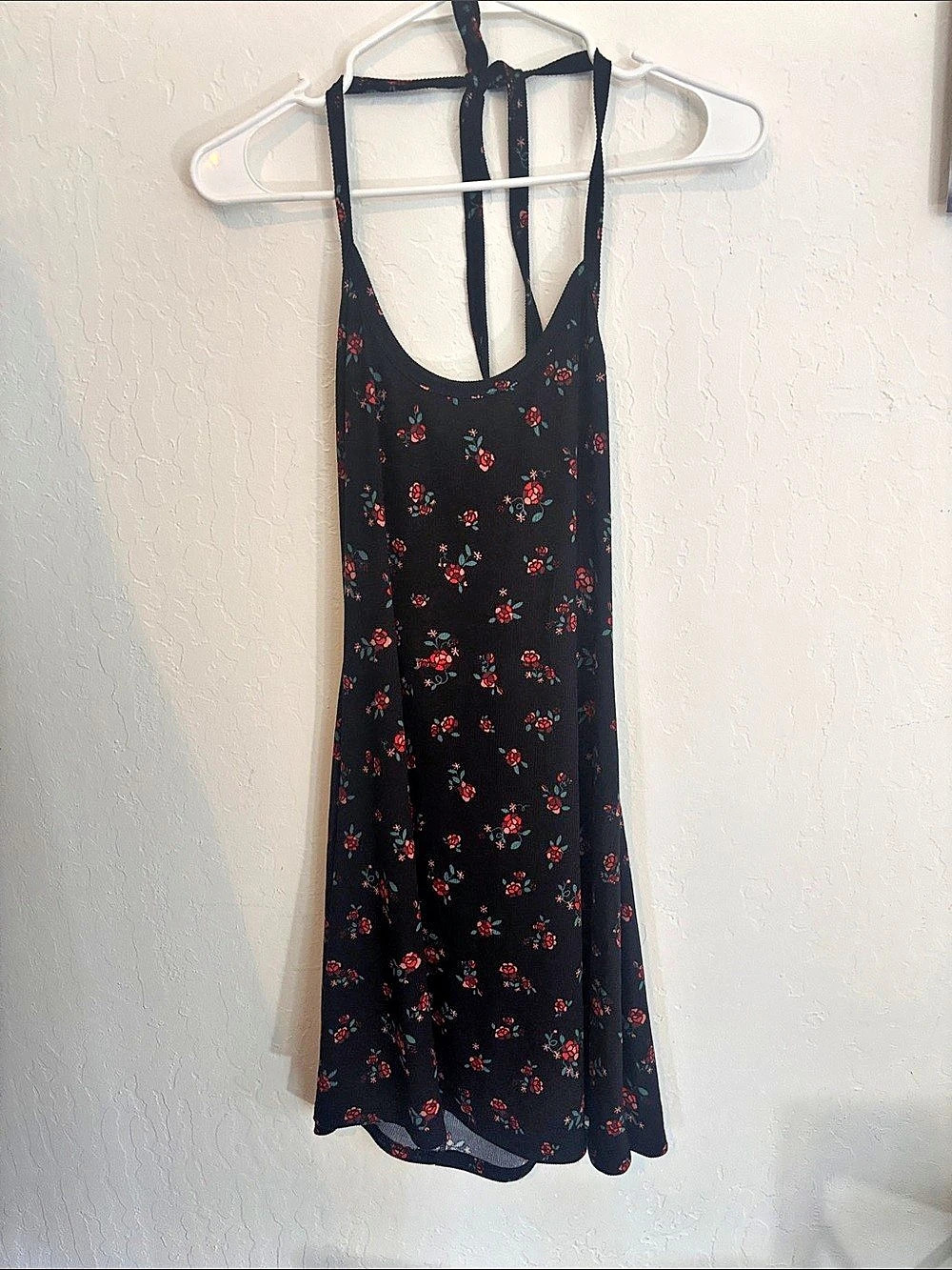 3/$20 Floral Mini Dress in Black & Red